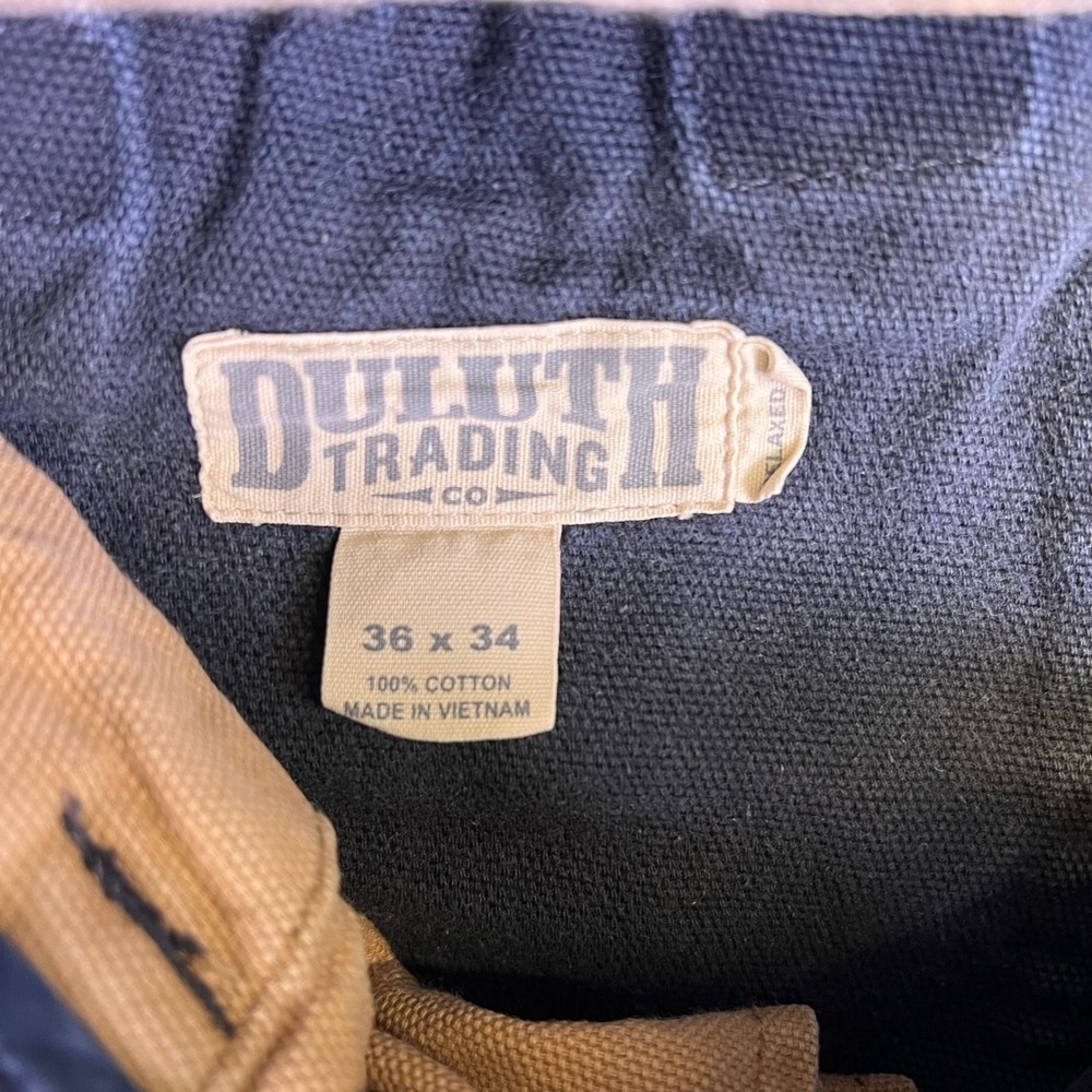 Duluth Trading Co Pants Mens 36x34 Cargo Work Relaxed Canvas Utility Carpenter - Picture 4 of 13